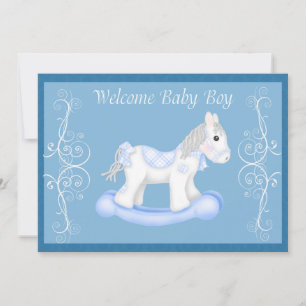 Uitnodiging tot het Baby shower van Rocking Horse 