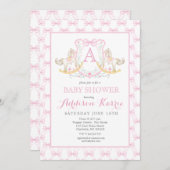 Uitnodiging tot het Baby shower van Rocking Horse (Voorkant / Achterkant)