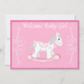 Uitnodiging tot het Baby shower van Rocking Horse  (Voorkant)