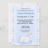 Uitnodiging tot het Baby shower van Rocking Horse (Voorkant)