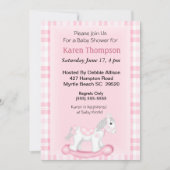 Uitnodiging tot het Baby shower van Rocking Horse (Voorkant)