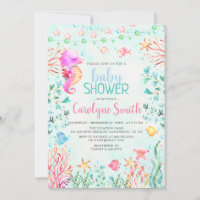 Uitnodiging tot het Baby shower van Seahorse