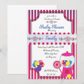 Uitnodiging tot het Baby shower van snoepjes (Voorkant / Achterkant)