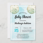 Uitnodiging tot het Baby shower van strand van San (Voorkant)