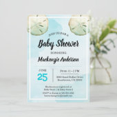 Uitnodiging tot het Baby shower van strand van San (Staand voorkant)