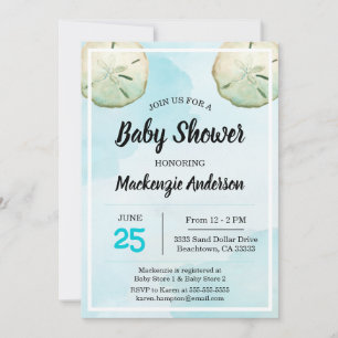 Uitnodiging tot het Baby shower van strand van San