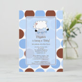 Uitnodiging tot het Baby shower van Sweet Sheep Bo (Staand voorkant)