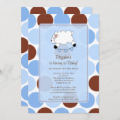 Uitnodiging tot het Baby shower van Sweet Sheep Bo (Voorkant / Achterkant)