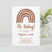 Uitnodiging tot het Baby shower van Terracotta Rai (Staand voorkant)