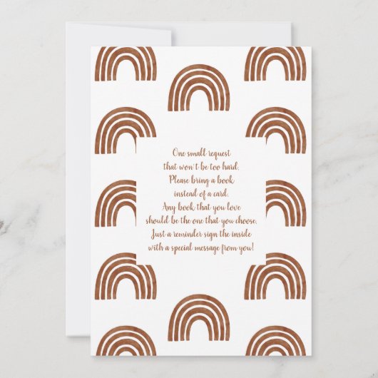 Uitnodiging tot het Baby shower van Terracotta Rai (Achterkant)