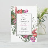 Uitnodiging tot het Baby shower van Tropical Aloha (Staand voorkant)