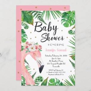 Uitnodiging tot het Baby shower van Tropical Flami