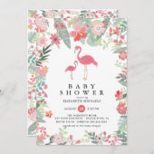 Uitnodiging tot het Baby shower van Tropical Flami (Voorkant / Achterkant)