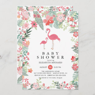 Uitnodiging tot het Baby shower van Tropical Flami
