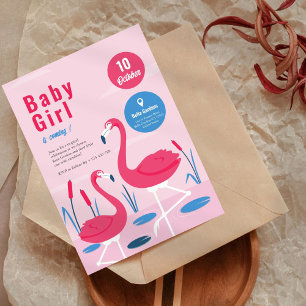 Uitnodiging tot het Baby shower van Tropical Flami