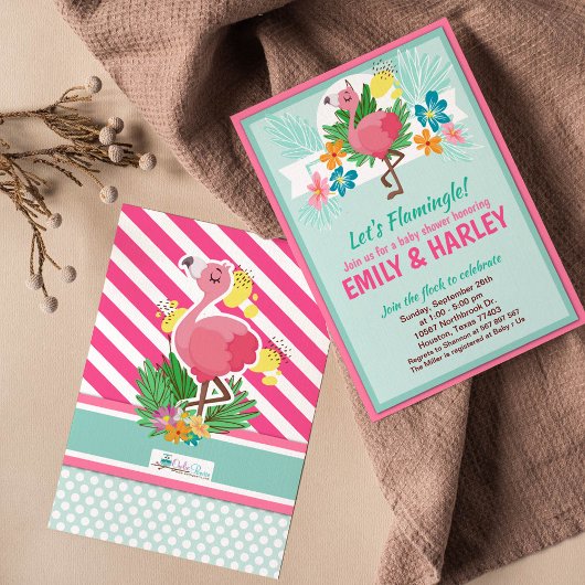 Uitnodiging tot het Baby shower van Tropical Flami