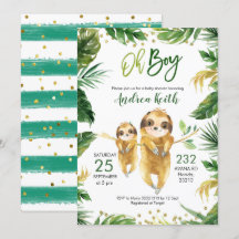 Uitnodiging tot het Baby shower van Tropisch bos