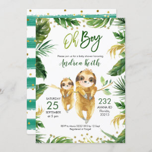 Uitnodiging tot het Baby shower van Tropisch bos