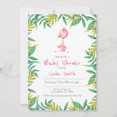 Uitnodiging tot het Baby shower van Tropisch Flami (Voorkant)