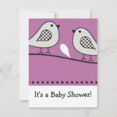Uitnodiging tot het Baby shower van vogels : : Roz (Voorkant)
