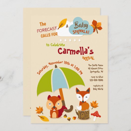 Uitnodiging tot het Baby shower van voor- en (Voorkant / Achterkant)