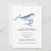 Uitnodiging tot het Baby shower van walvissen - El (Voorkant)