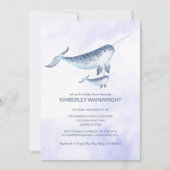 Uitnodiging tot het Baby shower van walvissen - Na (Voorkant)
