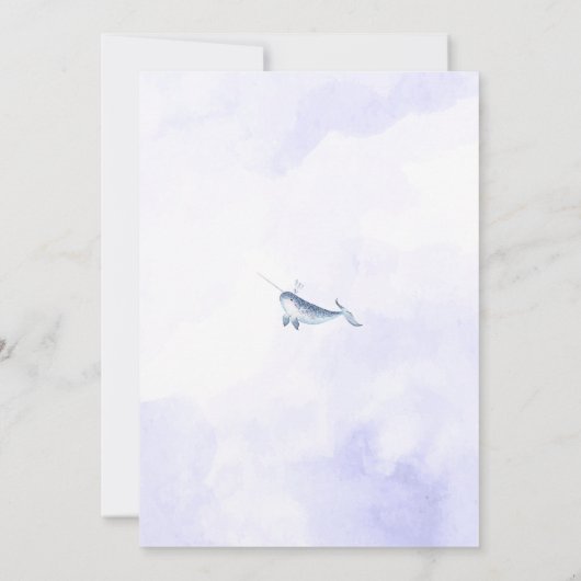 Uitnodiging tot het Baby shower van walvissen - Na (Achterkant)