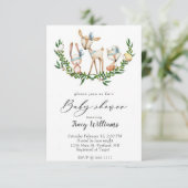 Uitnodiging tot het baby shower van waterverf (Staand voorkant)