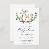 Uitnodiging tot het baby shower van waterverf (Voorkant / Achterkant)