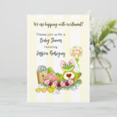 Uitnodiging tot het Baby shower van Whimsical Frog (Staand voorkant)