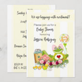 Uitnodiging tot het Baby shower van Whimsical Frog (Voorkant / Achterkant)