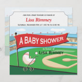 Uitnodiging tot het Baby shower voor Baseball Carr (Voorkant / Achterkant)