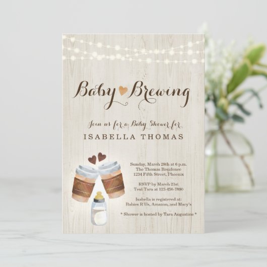 Uitnodiging tot het baby van koffie of thee-Baby s (Staand voorkant)