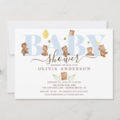 Uitnodiging tot het Beer van Cute Honey Baby showe (Voorkant)