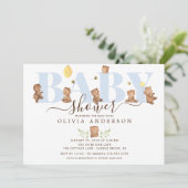 Uitnodiging tot het Beer van Cute Honey Baby showe (Staand voorkant)