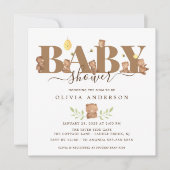 Uitnodiging tot het Beer van Cute Honey Baby showe (Voorkant)
