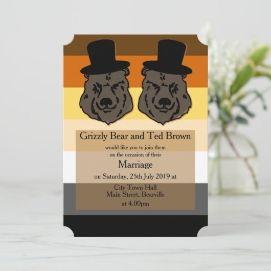 Uitnodiging tot het beer voor Pride Weddenschap Vo (Staand voorkant)