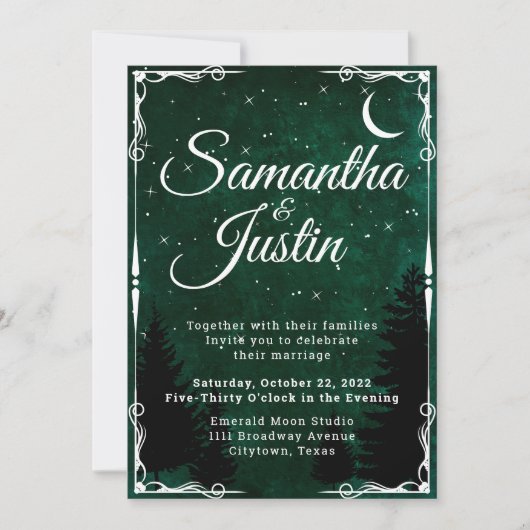 Uitnodiging tot het boshuwelijk van Emerald Fantas (Voorkant)