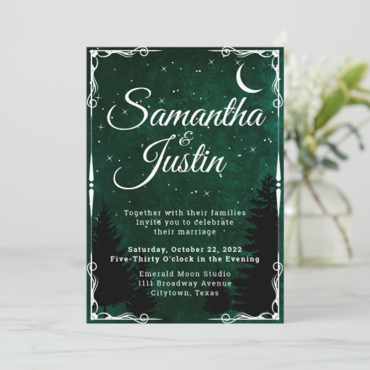 Uitnodiging tot het boshuwelijk van Emerald Fantas (Staand voorkant)