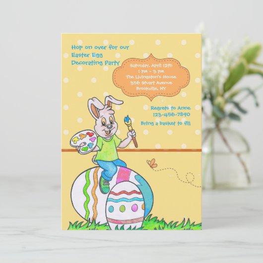 Uitnodiging tot het decorteren van paaseieren (Staand voorkant)