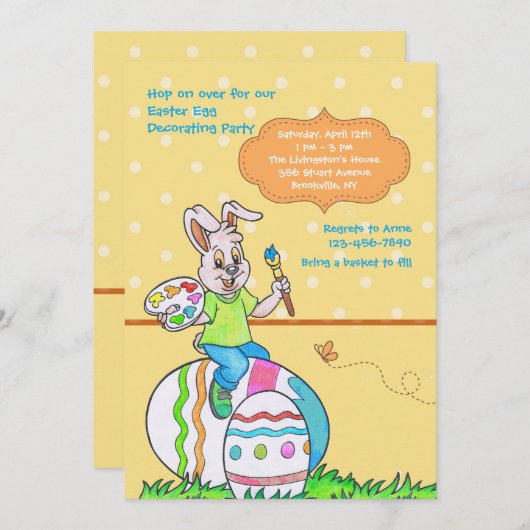 Uitnodiging tot het decorteren van paaseieren (Voorkant / Achterkant)