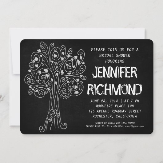 uitnodiging tot het douchen met bridal - hoofdbosk (Voorkant)