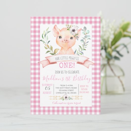 uitnodiging tot het douchen op de verjaardag van v (Staand voorkant)