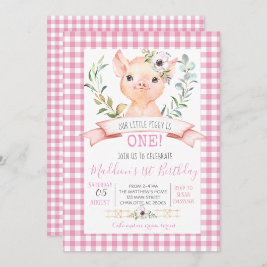 uitnodiging tot het douchen op de verjaardag van v (Voorkant / Achterkant)