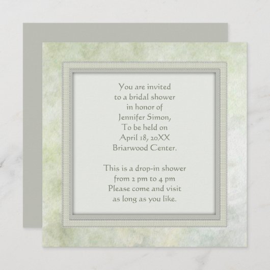 uitnodiging tot het douchen van de bruid - waterve (Voorkant / Achterkant)