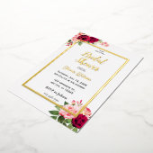 Uitnodiging tot het douchen van goudfolie met brid (Gedraaid)