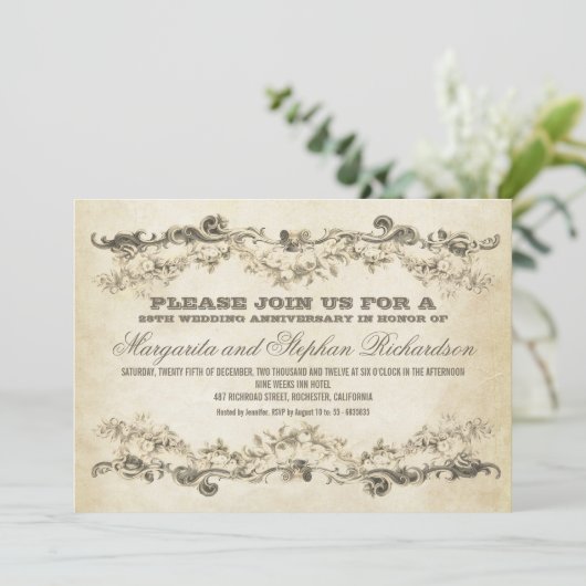 uitnodiging tot het evenement in shabby (Staand voorkant)