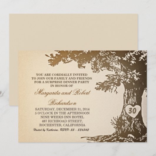 uitnodiging tot het evenement van de eik (Voorkant / Achterkant)