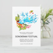 Uitnodiging tot het festival van Thailand Songkran (Staand voorkant)